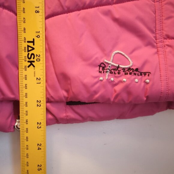 Point Zero Nicole Benisti Girls Size Small Pink w/ Dark Grey Puffy Vest - Picture 12 of 12